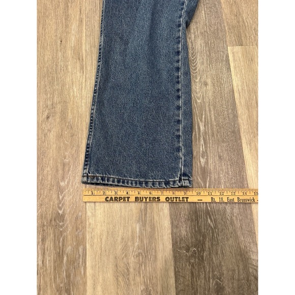 Harley Davidson Vintage Y2K Baggy Bootcut Medium Wash Jeans Embroidered 42x32 - Picture 6 of 10